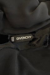 Fall 1985 Hubery de Givenchy Haute Couture Runway Plunge Black Silk Velvet Leopard Dress