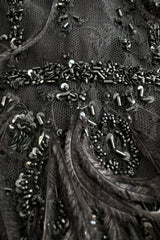 1990s Valentino Feather, Net & Sequin Micro Mini Cashmere Knit Dress