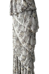 Dreamy Fall 2008 Ungaro by Esteban Cortazar Runway Look 18 Printed Chiffon Backless Halter Dress