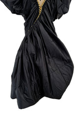 Important Fall 2009 Junya Watanabe Runway Look 29 Black Padded Nylon Dress w Gold Chain Detailing