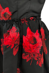 Iconic Fall 2005 Prada by Miucca Runway Look 45 Ad Campaign Rose Print Silk Dress