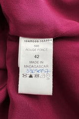 Chic Early 2000s Chloe Deep Burgundy Merlot Coloured Simple Silk Shift Dress w Ties