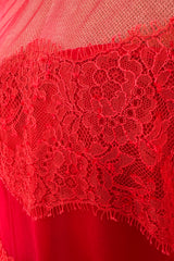 Spring 2018 Valentino by Pierpaolo Piccioli Red Chantilly Lace & Net Dress
