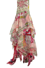 Spectacular Spring 2012 Emilio Pucci by Peter Dundas Runway Look 14 Pink Print Dress w Multi Layered Skirt