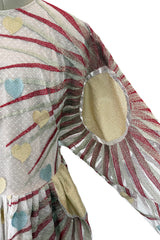 Spectacular Spring 2017 Sandra Mansour Metallic Sun & Heart Pale Pink Net Dress