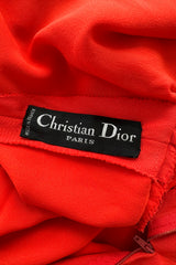 Spring 1980 Christian Dior by Marc Bohan Haute Couture One Shoulder Coral Red Silk Dress