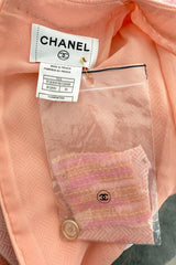 Chic Little Fall 2001 Chanel by Karl Lagerfeld Runway Pastel Pink Dress w Fully Sequin Front