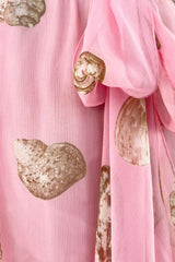 Gorgeous Spring 1974 Valentino Ad Campaign Shell Print Pink Silk Chiffon Top & Silk Twill Skirt Set