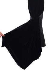 Phenomenal Fall 2002 Chanel by Karl Lagerfeld Black Silk Dress w Velvet Detail & Back Panel