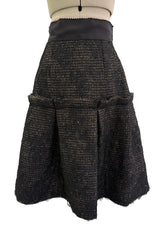 Extraordinary Rare Fall 2016 Dolce & Gabbana Alta Moda Couture Gold Tweed & Lace Covered Jacket & Skirt Suit Set