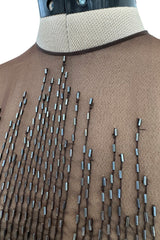 Fall 1981 John Anthony Couture Hand Beaded Silk Chiffon Top & Skirt Set