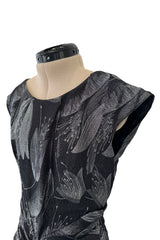 Outstanding Fall 2009 Christian Dior by John Galliano Bias Cut Metallic Silver Floral Print Dress