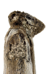 Incredible Fall 2001 Chloe by Stella McCartney Faux Fur Runway Look 1 Coat w Bead & Crsytal Detail