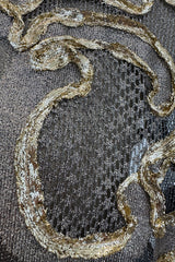 Phenomenal Fall 1993 Paco Rabanne Haute Couture Runway Sample Look 51 Metallic Gold & Silk Net Evening Caftan Coat