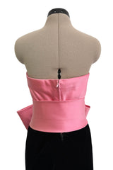 Gorgeous & Chic Fall 1984 Givenchy by Hubery de Givenchy Haute Couture Strapless Pink Silk & Black Velvet Dress