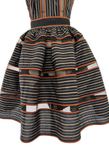 Amazing 2010s Fendi by Karl Lagerfeld Striped Cotton Dress w Transparent Net Panels