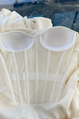 Incredible Spring 2015 Vivienne Westwood Ivory Corset Dress w Draped Multiway Extended Panels