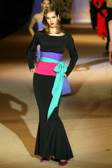 Spring 2002 / Fall 1984 Yves Saint Laurent Haute Couture Final Collection Black Silk Chiffon Dress