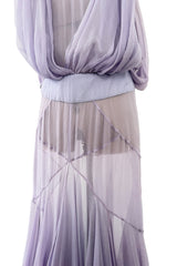 Remarkable Spring 2012 Alexandre Vauthier Haute Couture Runway Look 23 Pale Lavender Silk Chiffon Dress