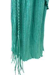 Amazing 1980s Mary McFadden One Shoulder Pleated Two Piece Set Dress w Braided Belt