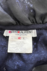 Fall 1987 Yves Saint Laurent Runway Off Shoulder Dress w Metallic Thread & Ruffled Detailing