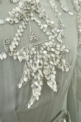 Spectacular Cruise 2011 Christian Dior by John Galliano Pale Seafoam Silk Chiffon Embellished Caftan Dress