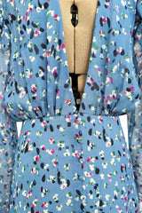 Resort 2018 Carolina Herrera Runway Look One Sample Floral Silk Chiffon Plunge Dress
