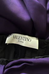 2010s Valentino Roma Strapless Purple Jersey Dress w Built in Corset & Extended Front Ruffles