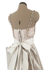 Prettiest 2012 Lanvin by Alber Elbaz Nude & Blush Silk Trained Wedding Dress w Beaded Detail