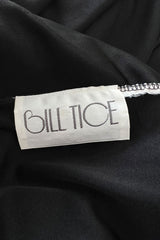 Documented 1981 Bill Tice Plunge Front Black & Gold Nylon Jersey Backless Halter Dress