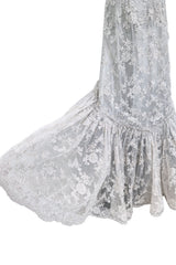 Exquisite 2011 Rodarte One Off Custom Made Silver & Lace Vogue / Kate Moss Editorial Dress