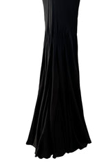 Phenomenal Spring 2007 Alexander McQueen Black Silk Bias Cut Dress w Sweeping Skirts
