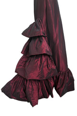 Gorgeous Fall 2005 Original Valentino Runway Look 67 Deep Oxblood Silk Dress w Tiered Ruffle Skirting