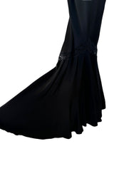 Exceptional Spring 1999 Christian Dior by John Galliano Black Bias Cut Silk Dress w Lace Detailing