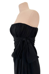 Spring 2002/Spring 1991 Yves Saint Laurent Haute Couture Final Collection Black Silk Chiffon Dress