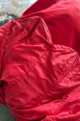 Prettiest 1980s Victor Costa Clear Red Strapless Dress w Full Skirt & Underskirts & Large Rhinestone Dome Buttons