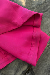 Spring 1985 Yves Saint Laurent Haute Couture Pink Silk Dress w Purple Bodice & Long Front Panel Detail