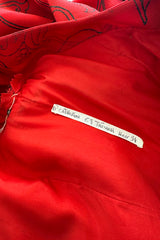 Stunning Fall 1994 Givenchy Haute Couture Original Runway Sample Dress w Front Black Bow