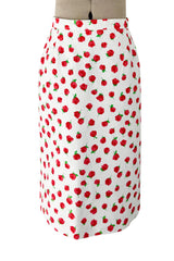 Prettiest 1980s Oscar de la Renta Tiny Spring Rose Print Skirt & Short Sleeve Jacket Suit Set