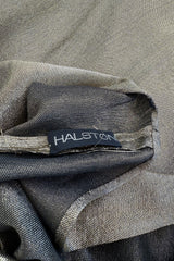 Rare Halston 1976 Couture One Shoulder Gold Metallic Lame Sarong Dress