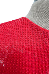 Dreamy Resort 2019 Givenchy by Clare Waight Keller Red Silk Dress w Sequins & Floor Length Sleeves