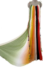 Spring 2016 Chloe by Clare Waight Keller Runway Look 24 Hand Dyed Multicolor Silk Chiffon Dress