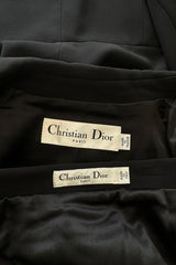 Pre-Fall 2011 Christian Dior by John Galliano Black Silk Suit w Back Flared Skirt & Gathered Detailed Jacket