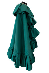 Fall 1988 Yves Saint Laurent Haute Couture Runway Look 79 Strapless Dress w Bows & Matching Cape