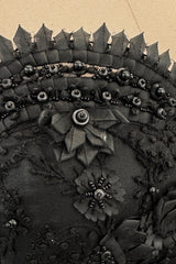 Spring 2008 Oscar De La Renta Black Embroidered Beaded Ribbon Work Floral Silk Organza Dress