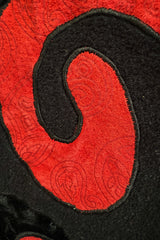 Rare Fall 1981 Christian Dior by Marc Bohan Haute Couture Wool Leather & Velvet Triangle Shawl
