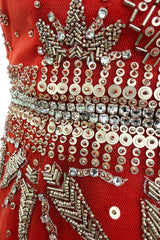 Exquisite 2020 Cucculelli Shaheen Collection 9 Strapless Hand Embroidered Carnelian Constellation Dress