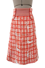 Phenomenal Spring 2001 Chanel by Karl Lagerfeld Runway Cashmere & Sequin Top & Skirt Set