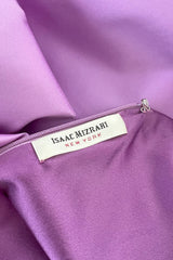 Prettiest 1990s Isaac Mizrahi Pale Pastel Lavender Silk Dress w Flared Skirt & Back Bow