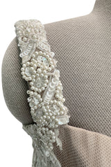 Outstanding Spring 1993 Giorgio Armani Runway Hand Beaded Sequin & Pearl Skirt & Corset Dress Set